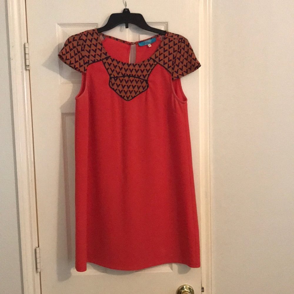 Coral and Navy retro dress